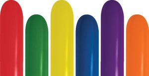 260 Metallic Assortment of Betallatex balloons.