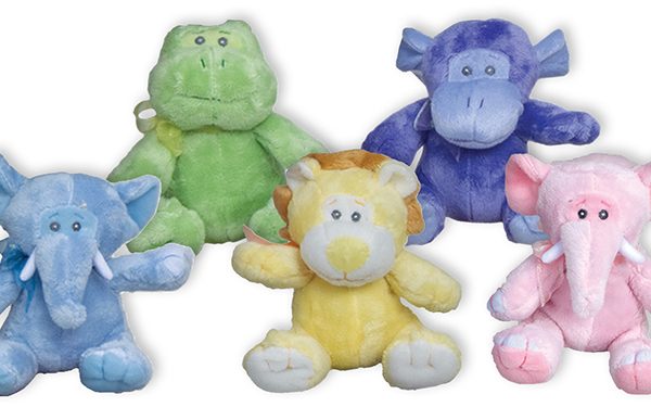 6 inch Zoopalooz Animal Rattles 5/pk.