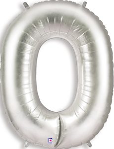 MEGALoons Number 0 Silver balloon.