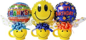 Assorted Smiley Mug with Mixed Candy and 9" Balloon 12/pk
