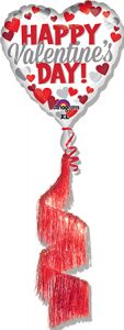 Red and Silver Happy Valentine's Day Coil Tail by Anagram.