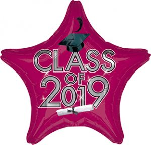 Class of 2019 Burgundy Standard balloon by Anagram.