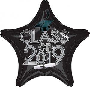 Class of 2019 Black Standard balloon by Anagram.