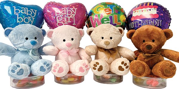 6 inch Bear Candyloon Dish with Mixed Candy and 9 inch Balloon 12/pk
