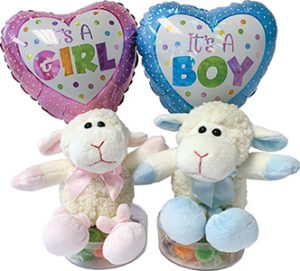 7 inch Lamb Candyloon Dish with Mixed Candy and 9 inch Balloon 12/pk.