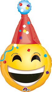 28243 Emoticon Party Hat Helium Shape