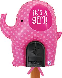 4363 Girl Elephant Mailbox Balloon