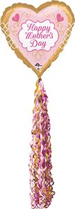 Happy Mother's Day Gold and Pink Fringe Pom Pom AirWalker by Anagram.