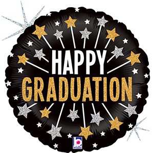 Glitter Grad Stars Holographic Standard balloon by Betallic.