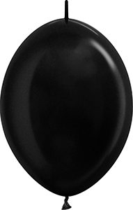 12 inch LINK-O-LOON Metallic Black Betallatex balloon.