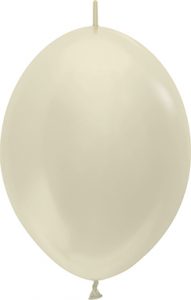12 inch LINK-O-LOON Pearl Ivory Betallatex balloon.