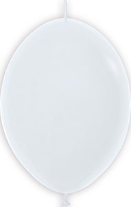 6 inch LINK-O-LOON Fashion White Betallatex balloon.