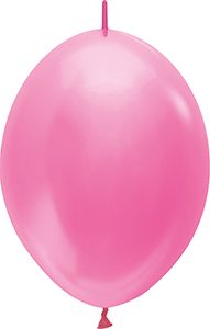6 inch LINK-O-LOON Pearl Fuchsia Betallatex balloon.
