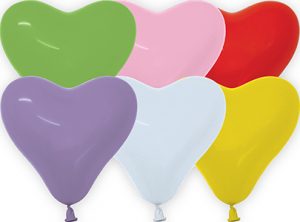 6 inch Heart Shape Fashion Assortment of Betallatex balloons.