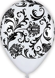 11 inch Damask Pearl White Betallatex Latex printed balloon by Betallic.