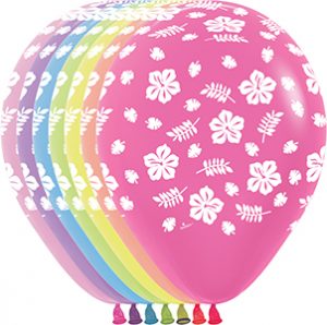 11 inch Luau Assortment of Betallatex Latex printed balloons by Betallic.