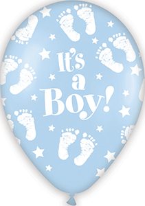 11 inch Boy Footprint Betallatex Latex printed balloon by Betallic.