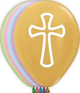 11 inch Cross Betallatex Latex printed balloon by Betallic.
