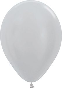 5 inch Metallic Silver Betallatex Latex balloon by Betallic.