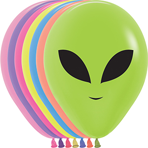 11 inch Alien Assortment of Betallatex Latex printed balloons by Betallic.