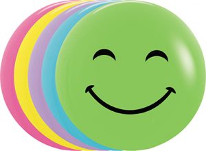 5 inch Smiley Assortment of Betallatex Latex printed balloons by Betallic.