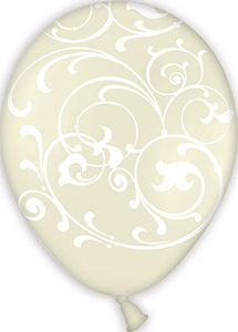 5 inch Filigree Pearl Ivory Betallatex Latex printed balloon by Betallic.