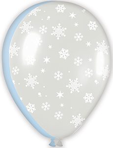 11 inch Snowflakes of Betallatex Latex printed balloons by Betallic.