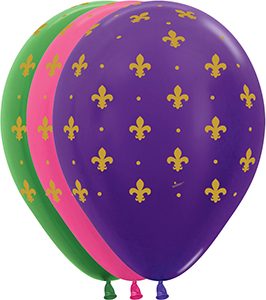 11 inch Fleur de Lis Assortment of Betallatex Latex printed balloons by Betallic.