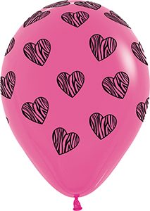 11 inch Zebra Hearts Betallatex Latex printed balloon by Betallic.