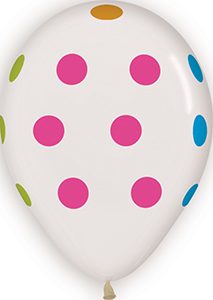 11 inch Multi Colored Polka Dots Betallatex Latex printed balloon by Betallic.