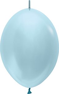 12 inch LINK-O-LOON Pearl Blue Betallatex balloon.