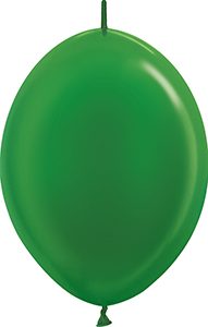 12 inch LINK-O-LOON Metallic Green Betallatex balloon.