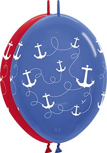 12 inch LINK-O-LOON Anchors Away Assortment of Betallatex balloons.