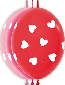 12 inch LINK-O-LOON Classic Hearts Assortment of Betallatex balloons.