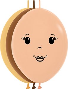 B54600 6 inch LINK-O-LOON Girl Assortment printed latex balloon by Betallatex