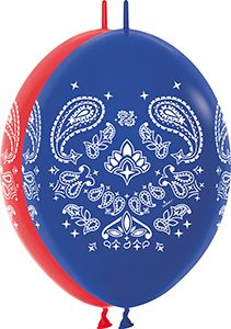 12 inch LINK-O-LOON Bandana Assortment of Betallatex balloons.