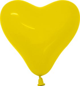 6 inch Fashion Yellow Heart Betallatex balloon.