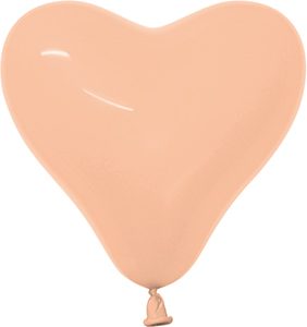 6 inch Deluxe Peach-Blush Heart Betallatex balloon.