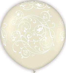 36 inch Pearl Ivory Filigree Betallatex balloon