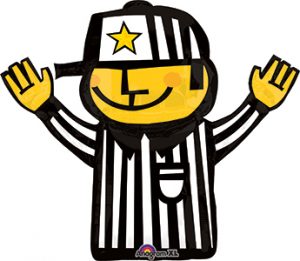 Referee helium shape balloon by Anagram.