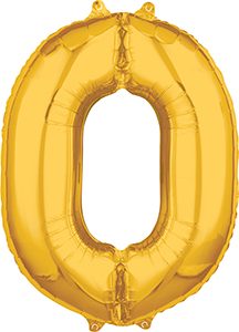 Number 0 Gold 26 inch helium shape by Anagram International
