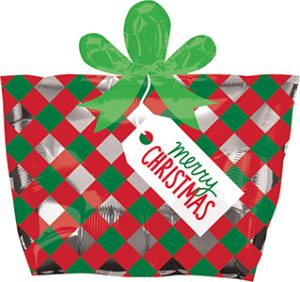 Red and Green Present Junior Shape balloon by Anagram