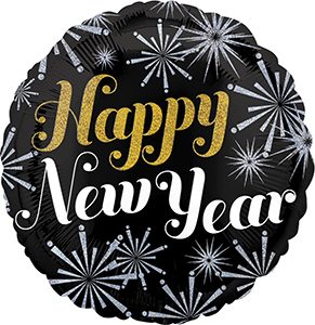 New Year Pizzazz Standard size helium balloon by Anagram