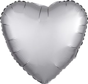 Satin Luxe Platinum Heart balloon by Anagram.