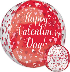 Playful Valentine Hearts Orbz balloon by Anagram.