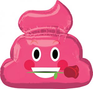 Emoticon Pink Poop balloon by Anagram.