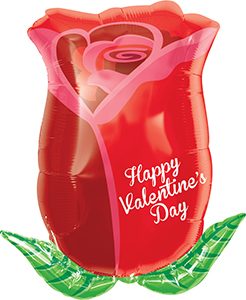 Valentine Rose Bud balloon by Anagram.