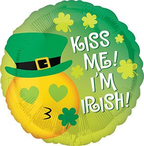 Kiss Me I'm Irish Emoticon balloon by Anagram.