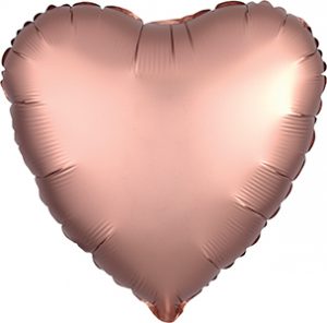 Satin Luxe Rose Copper Heart balloon by Anagram.