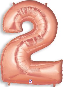 MEGALoons Number 2 Rose Gold 40 inch balloon by Betallic.
